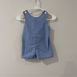 Rags Land Toddler Boy Blue And White Checked Seersucker Overalls 3 Made In USA